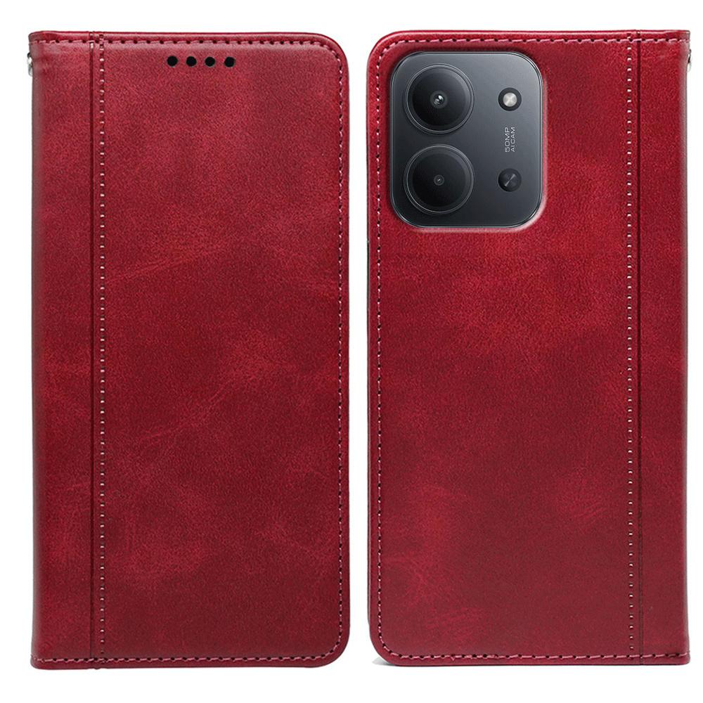 Für Xiaomi Redmi 15C 5G (EU) (173 mm)/15C 4G (EU) (173 mm) Hülle Verdeckter Magnetverschluss Kalbsleder Textur Leder Handyhülle