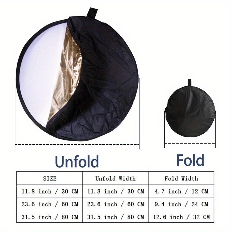 1pc Portable Five In One Reflector Kit, Featuring Semi Transparent, Silver, Gold, White, and Black Multi Disc Reflectors