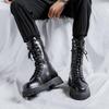 Tendenza Moda Autunno 2024: Stivali Martin Stringati Alti Stile Streetwear Europeo e Americano per Giovani