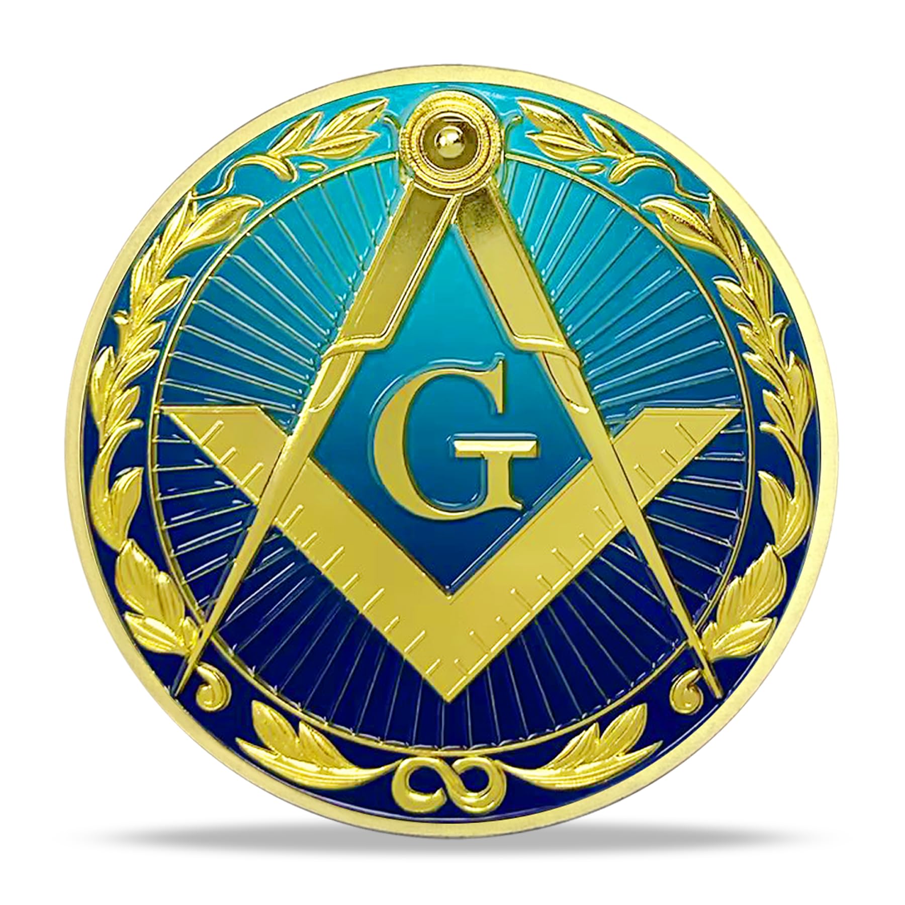 Imasoner Compass & Square Masonic Car Emblem for Accessories, Gold