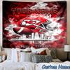 Benutzerdefinierter Name Kansas City Chiefs Helm Bedruckter Wandteppich, für Schlafzimmer, Wohnzimmer, Studentenwohnheim, Große Wanddekoration, Stoffdekoration Fan Geburtstagsgeschenke