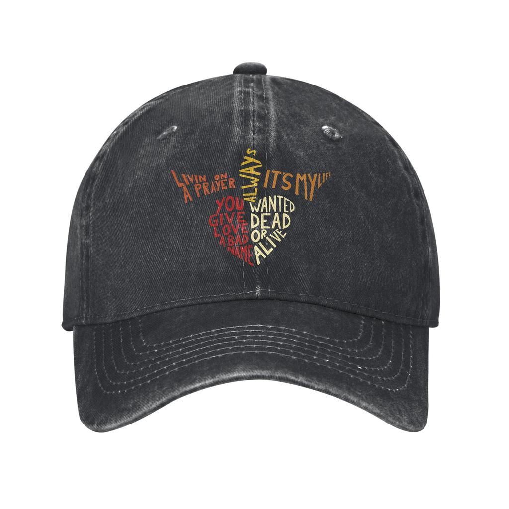 Vintage Bons Jovis Songs Baseball Cap Men Women Distressed Denim Snapback Cap Outdoor Running Golf Adjustable Caps Hat