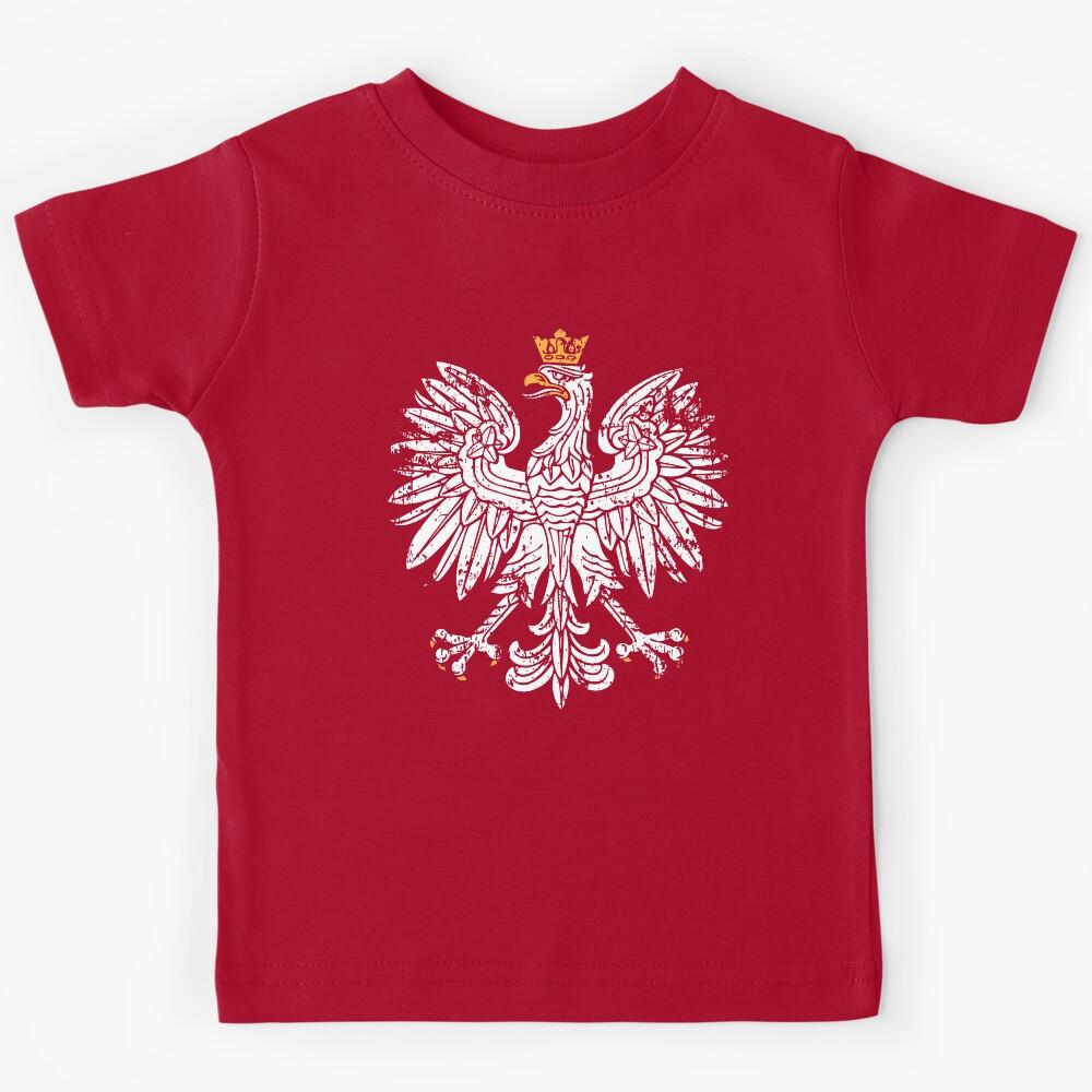 Polska White Eagle Vintage Design, Poland Patriotic Kids T-Shirt 140