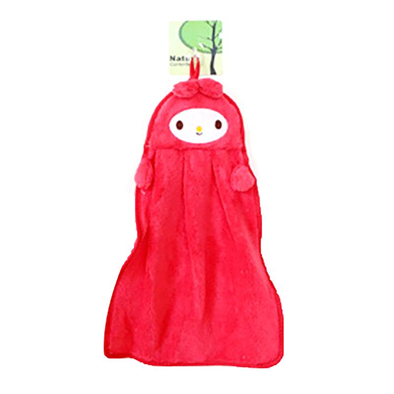 Cute Cartoon Animal Embroidered Hanging Hand Towel Cute Coral Velvet Hand Washing Towels Kids Toddler Soft Hand Dry Towels