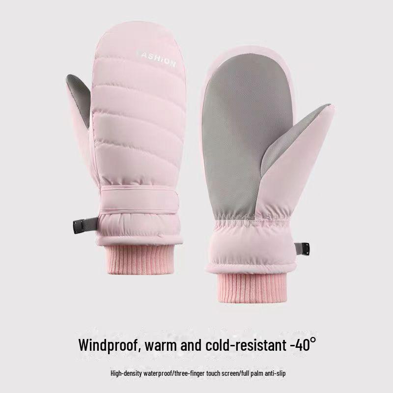 Mănuși de iarnă antiderapante, termoizolate pentru schi și ciclism, cu căptușeală de catifea