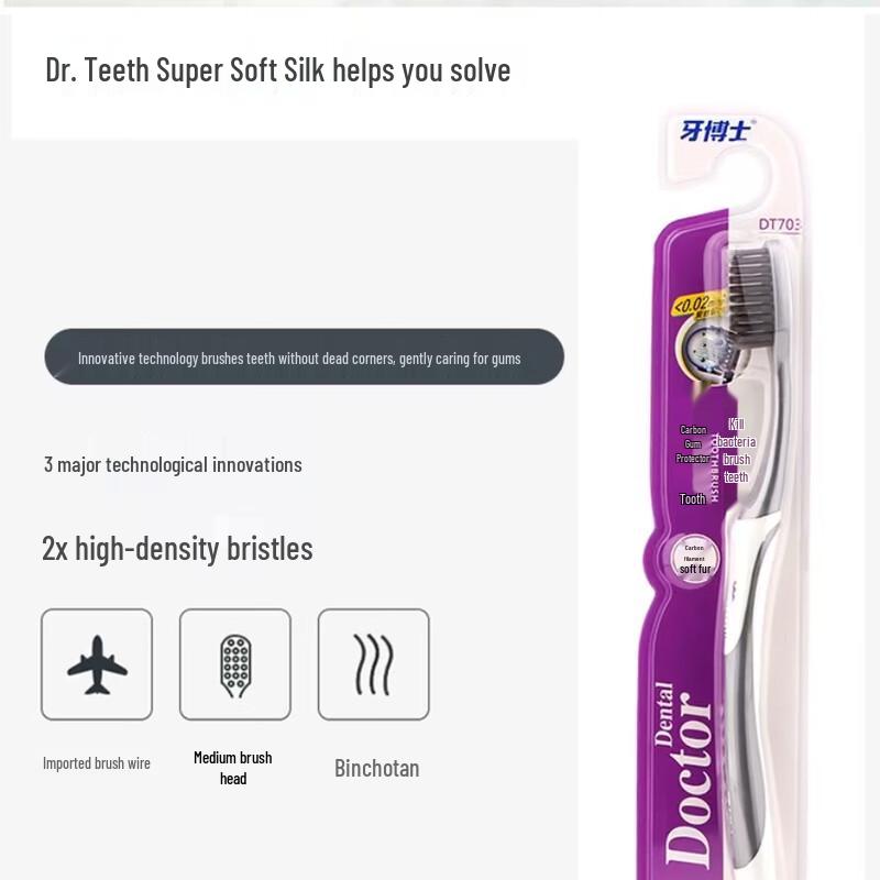 Dr. Tooth DT703 Charcoal Silk Toothbrush & Lime Whitening Toothpaste 10-Pack