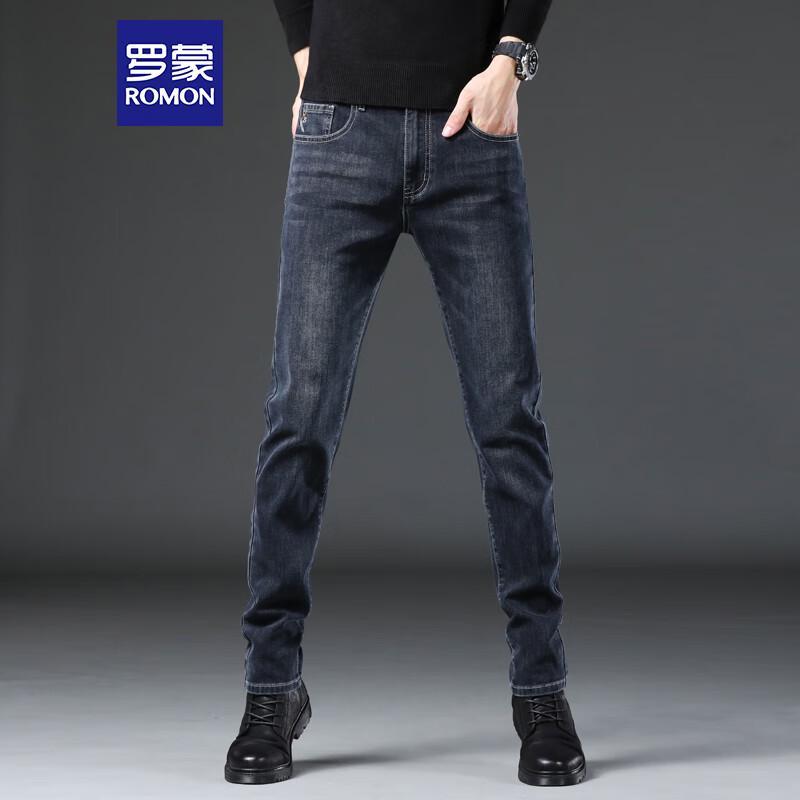 ROMON Men's 9018 Stretch Business Casual Straight Fit Jeans