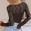 Women's Fashion Solid-Colour Casual Loose-Fit Lace Top: Flattering, Slimming And Figure-Hugging