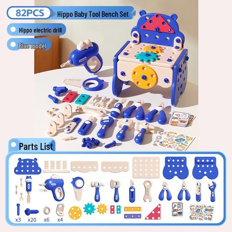 Kids' Pretend Play Repair Tool Box with Electric Drill and Screws