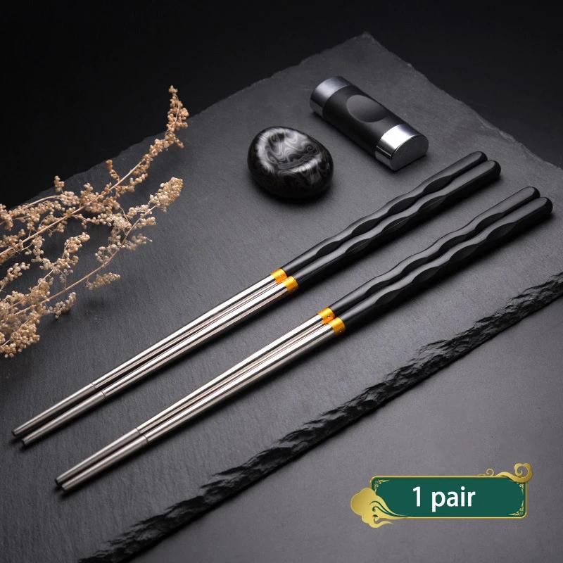 Metal Chopsticks Stainless Steel Chinese Chopsticks Japanese Wand Metal Food Sticks Korean Sushi Noodles Chopsticks Reusable