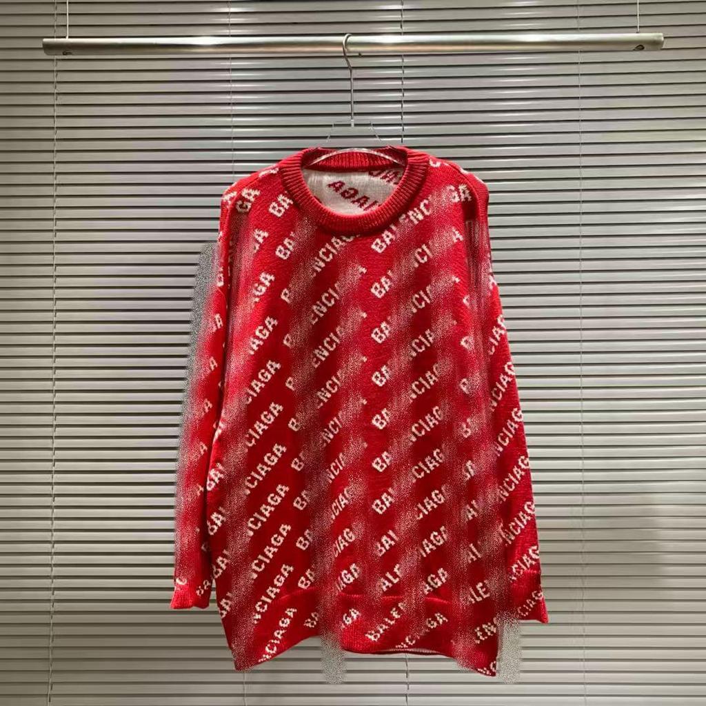 25SS Herbst/Winter Jacquard-Strickpullover mit großem Logo und Rundhalsausschnitt für Damen und Herren