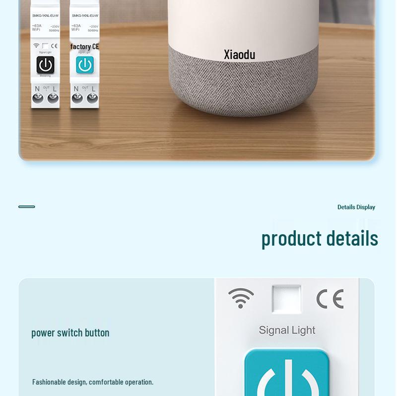 WiFi Tuya Smart Schutzschalter: Fernbedienung, Timer, Messung, Überstrom-/Überspannungsschutz und Alarmsystem.