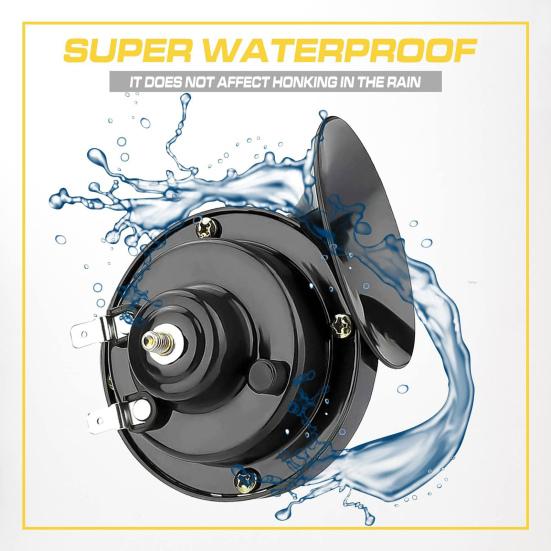 2Pcs 12V Car Snail Air Electric Waterproof Horn Driving Durable Enhance Safety Automotive