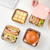 Square Stainless Steel Lunch Box 1/2 Grids Crisper Food Storage Container  Office Workers