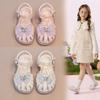 Girls Rhinestone Closed Toe Sandals Summer Fashion Princess Shoes for Little Girls