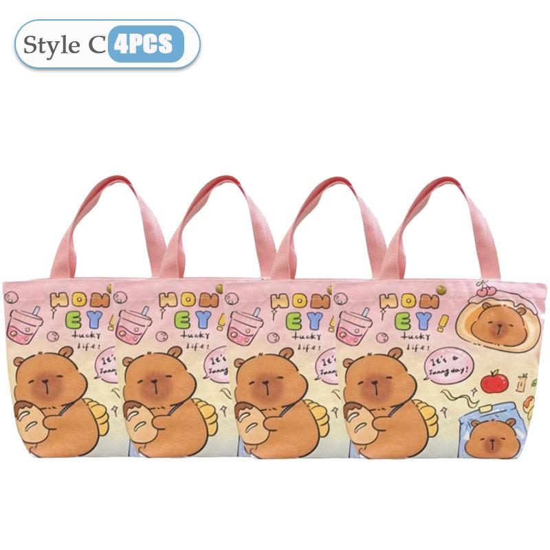 1-20PCS Cartoon Canvas Bag Novelty Tote Bag Kapibara Inner Daily Large Capacity Shoulder Bag Cartoon Capybara Kawaii Hand Bags