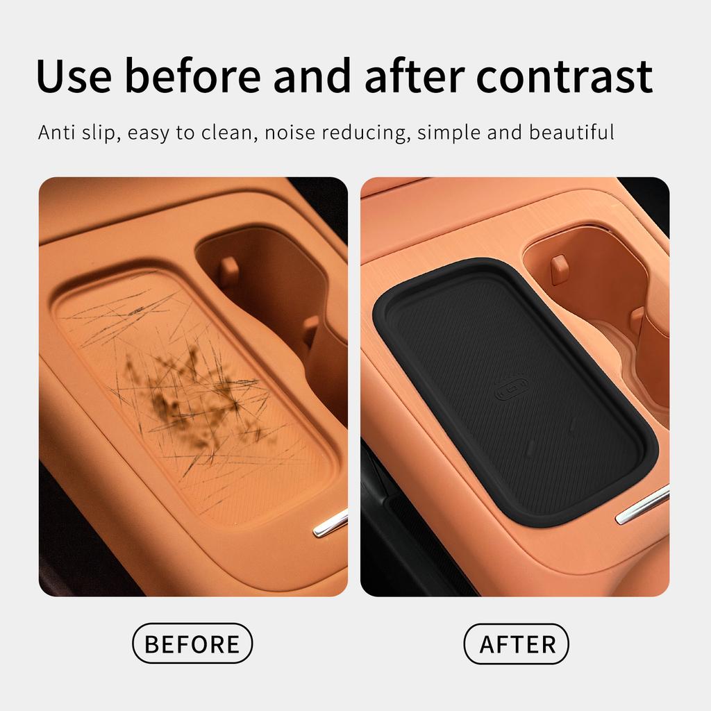 Für Leapmotor C10 C16 2025 2025 Schmutzabweisendes Pad Silikon Kabellose Lade Matte Rutschfestes Schutzpad Autozubehör Schwarz
