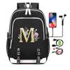26 English Letters Black Backpack Cosplay Canvas Rucksack Children Kids Schoolbag Travel Bag Back To School Bookbag