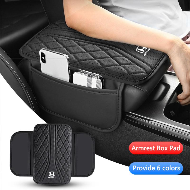 Car Armrest Box Pad With Storage Bag Protector Mat For Honda Mugen TypeR Jazz City Civic Inspire Accord FIT HRV CRV Odyssey JadeYJ4 