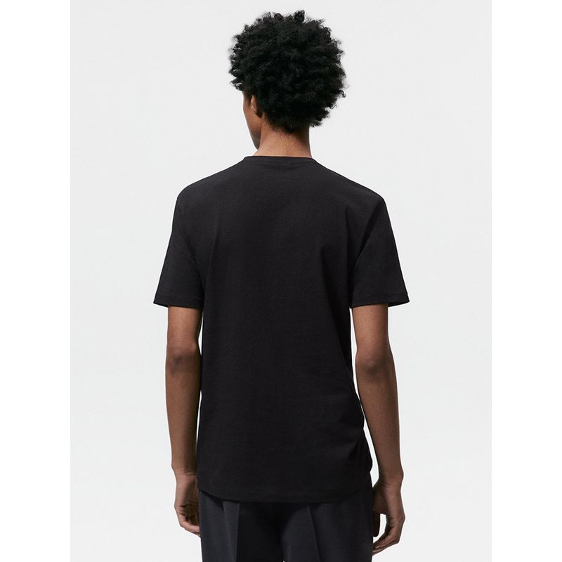 Men's Minimalist Silm Bottoming Black T-shirt Short Sleeve