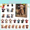 Christmas Animal Series Acrylic Ornament Box With Yak Figures For Festive Tree Decor And Gifting