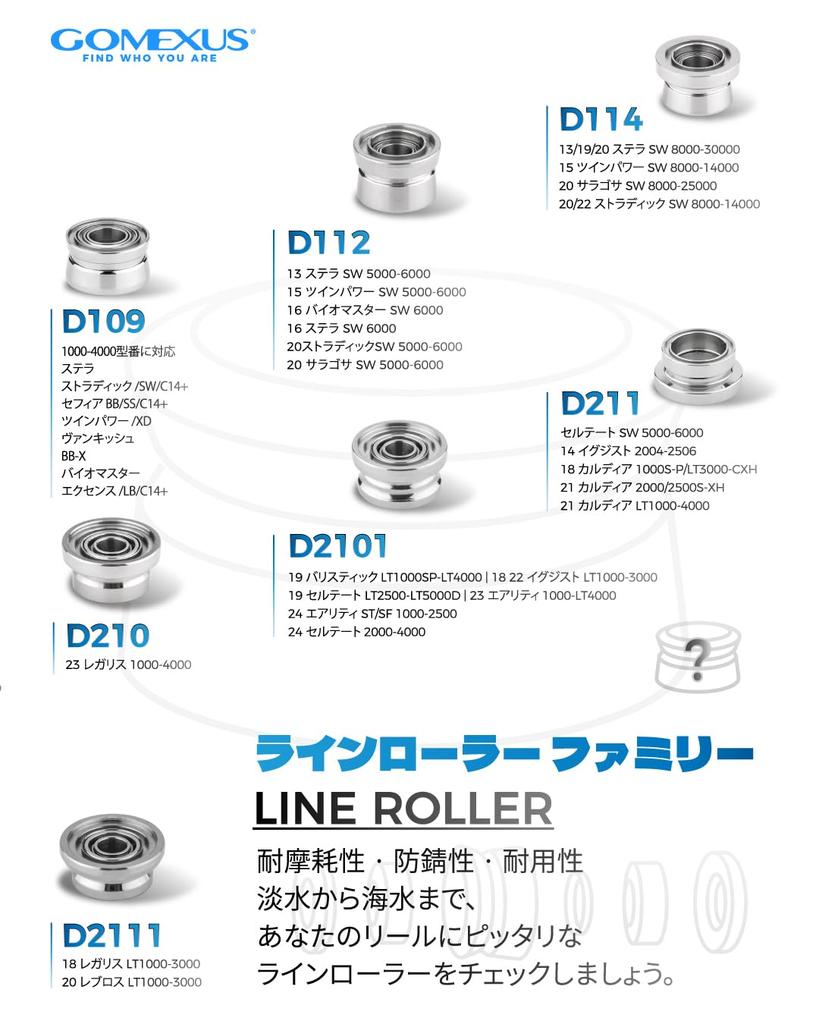 Gomexus Line Roller 23 for Regalis [1000-4000], Titanium, for Daiwa Spinning Reels, Light Game, Sea Fishing, High Rotation, High Strength, Line