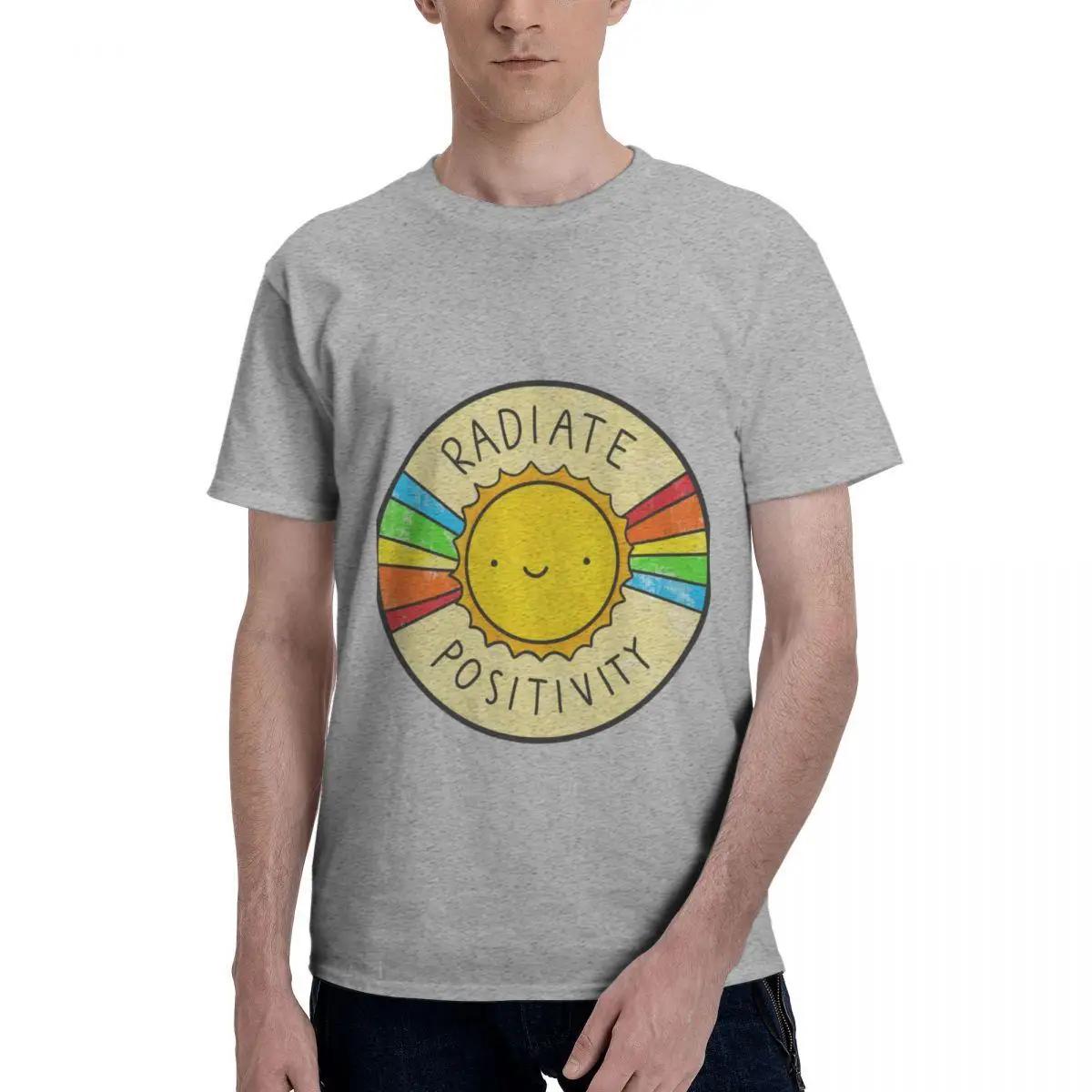 Cotton man tshirts Radiate Positivity Classic TShirt summer clothes cute tops brand tshirt male tops S