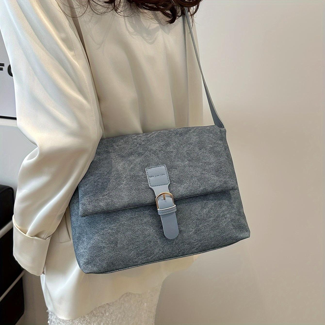 

Женская кожаная сумка через плечо в винтажном стиле, шикарный дизайн, повседневная сумка через плечо, элегантная повседневная сумка для путешествий синий