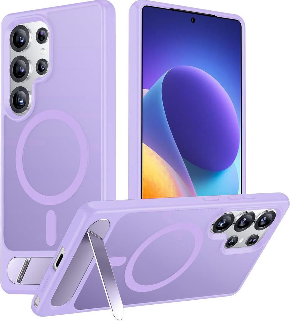 Case for Samsung S26 Ultra Magnetic With Holder Protective Case WIth Kickstand Shock Proof Tough Shell Anti-Fingerprint Plain