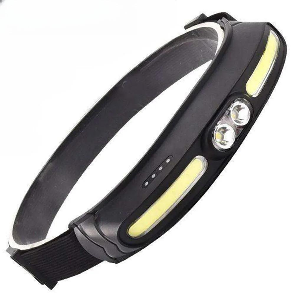 

Powerful 210 Wide Beam COB and LED Headlamp 350 Lumen Soft Light Headlight USB C Rechargeable Red Light Adjustable Headband Headlamp 4h