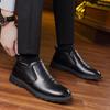 Winter men's dad cotton shoes leather fleece warm casual leather shoes soft leather foot cover thickened fleece men's cotton shoes