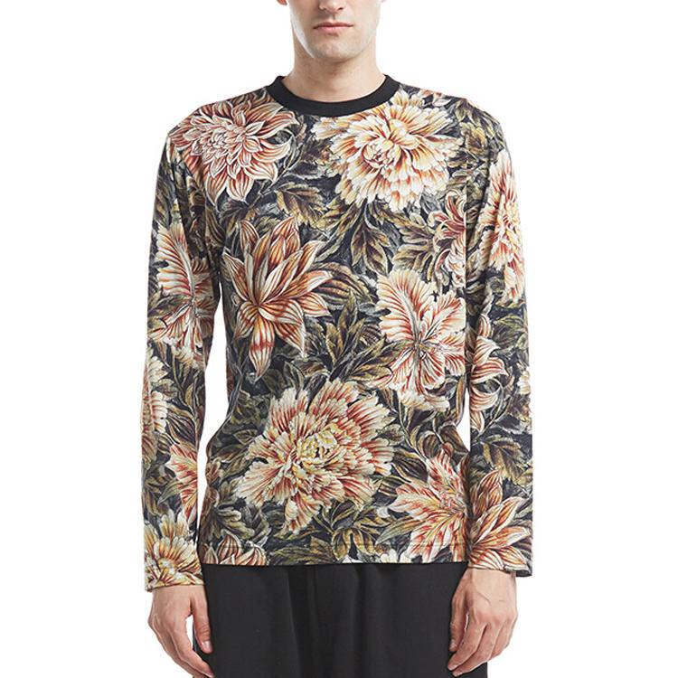 Y-3 Floral Print Long Sleeve T-Shirt Unisex Tops DP0566