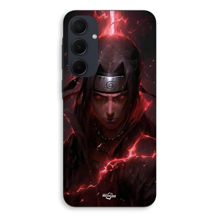 Coque de téléphone - MANIACASE - Samsung galaxy A55 - Itachi Uchiwa anime - Silicone - Souple