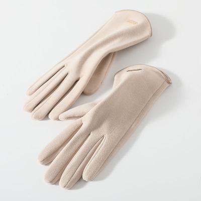 Women's Fall and Winter Padded and Thickened Warm Gloves Outdoor Temperament Cycling Gloves