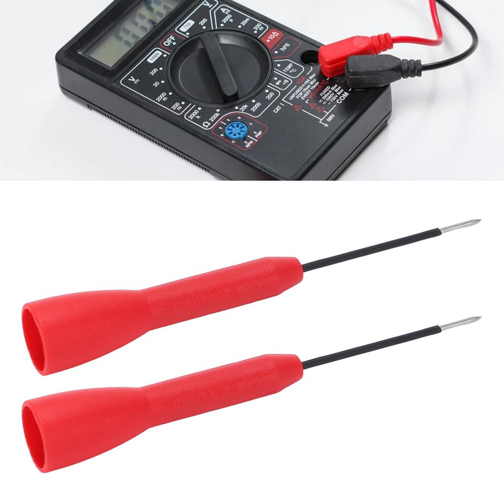 2 Stück Prüfspitze Isolierung   Einfach   1mm Multimeter Nadel Durchstechspitze 600V 10A