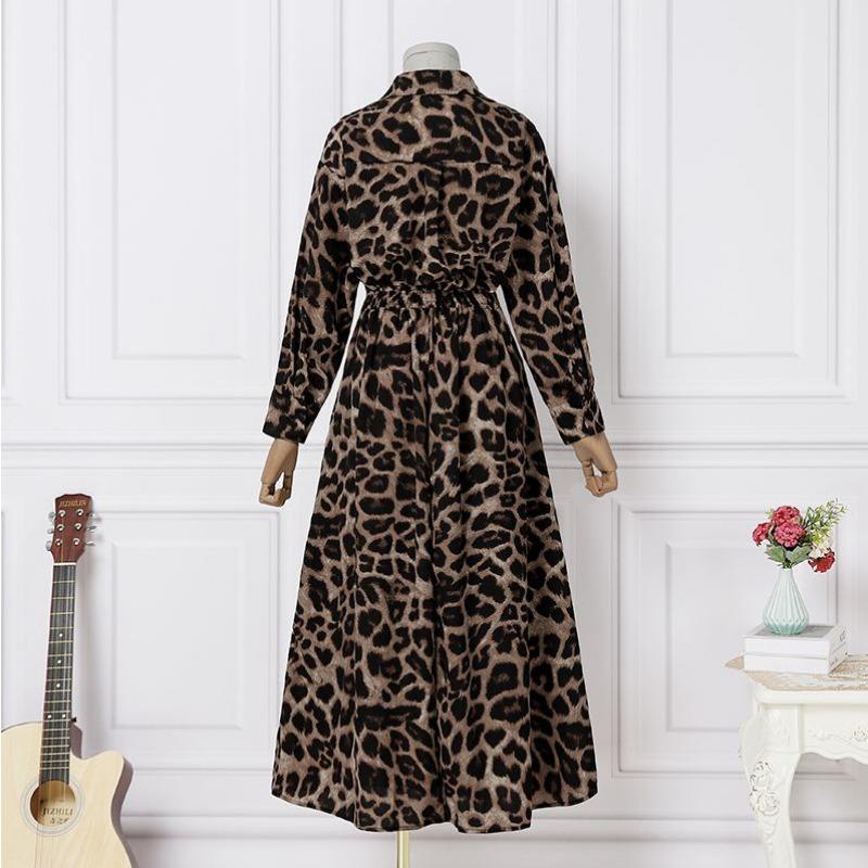 Elastic High-waisted Slimming Temperament Preppy Cardigan Dress