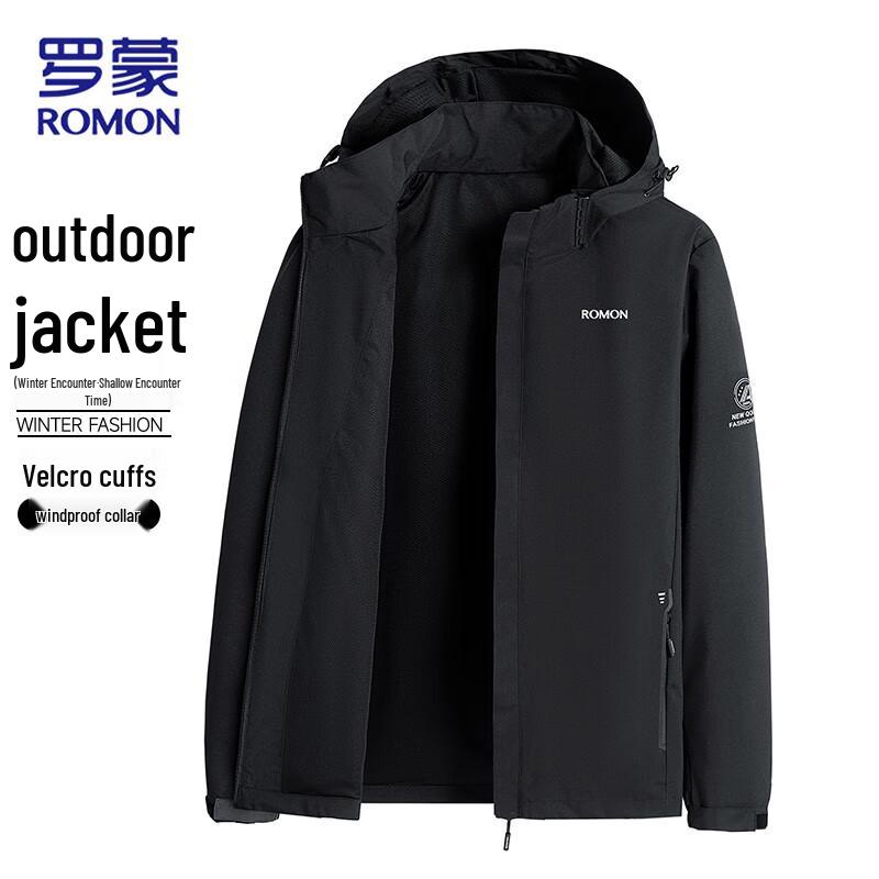 

ROMON Men s Spring Autumn Hooded Windbreaker Jacket XL