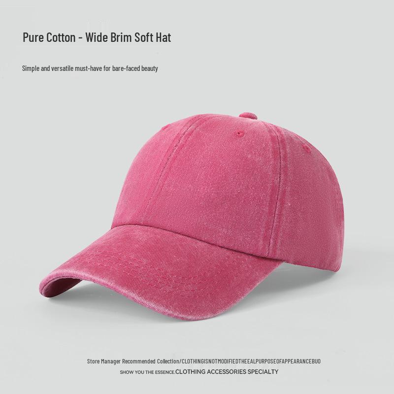 Unisex Custom Logo Solid Color Baseball Cap - Spring/Autumn Casual Korean Style for Large Head.