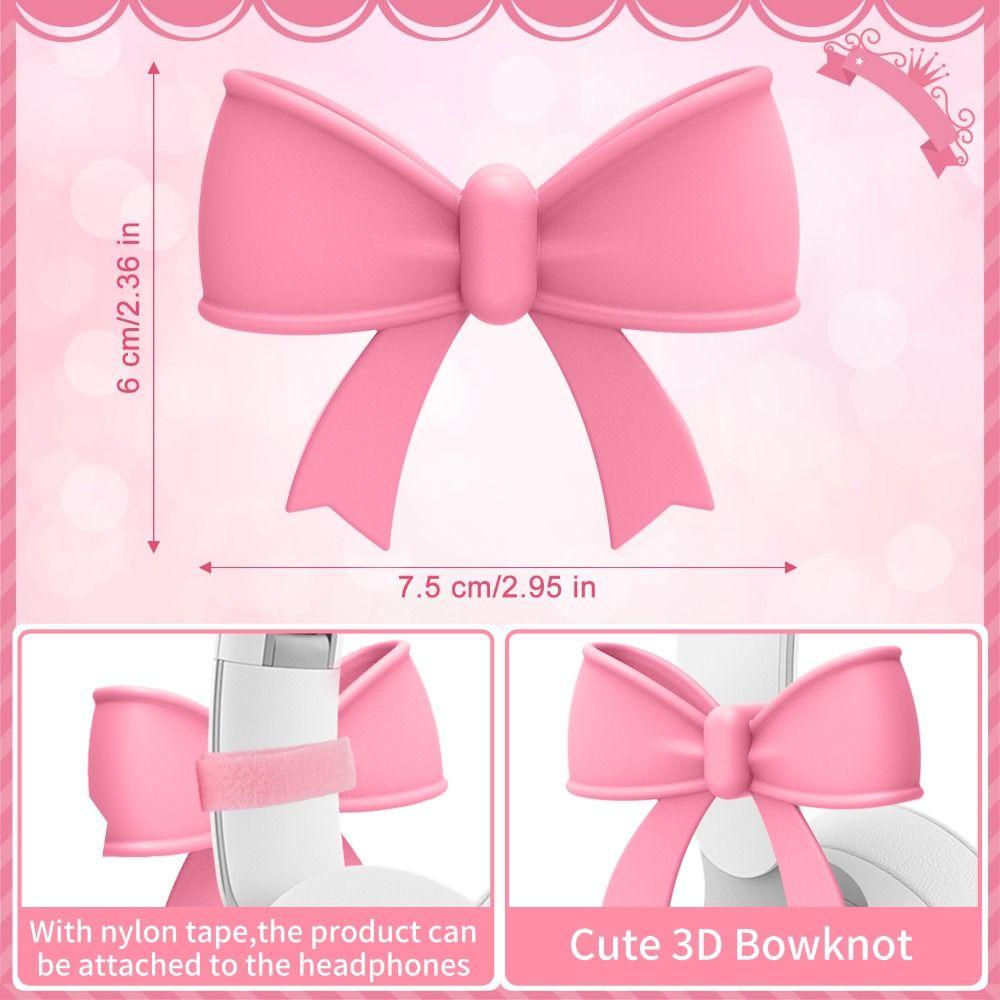2PCS Bow Shape Headset Attachment 3D Earphone Charms Universal Headphone Accessories Girls