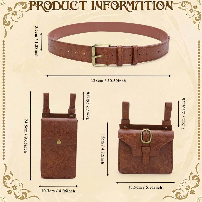 Medieval Waistband LARP Cosplay Alchemist Belt for Men Cosplay Supplies Waistband for Photoshoots and Stage