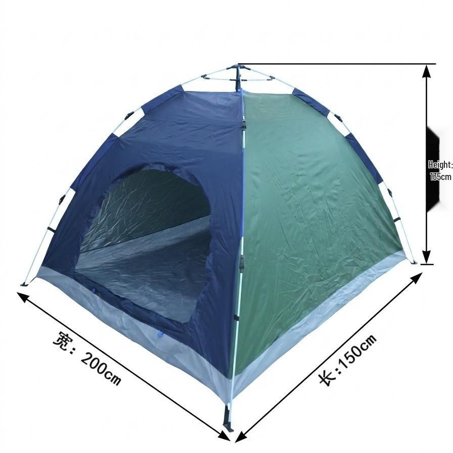 Spring Double Person Quick Open Tent - Rainproof & Sun Protection for Outdoor Camping 3-Person павлин голубой