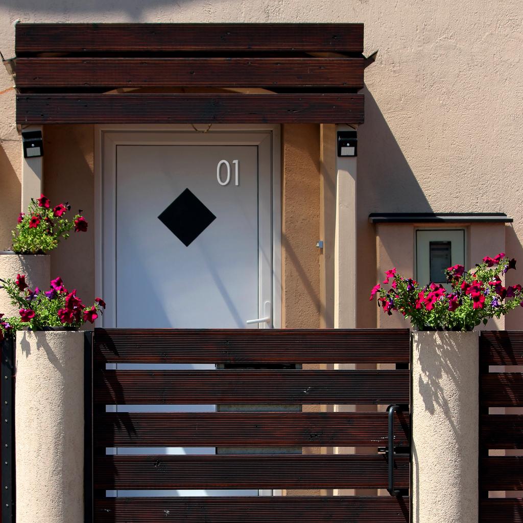 0-9 Floating House Numbers Solid Aluminum Modern Address Number for Outside with Nails Kit for Home Street Office Sign Silver 5"