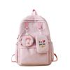 Girl Oxford Print Backpack Breathable Laptop Compartment School Students Use