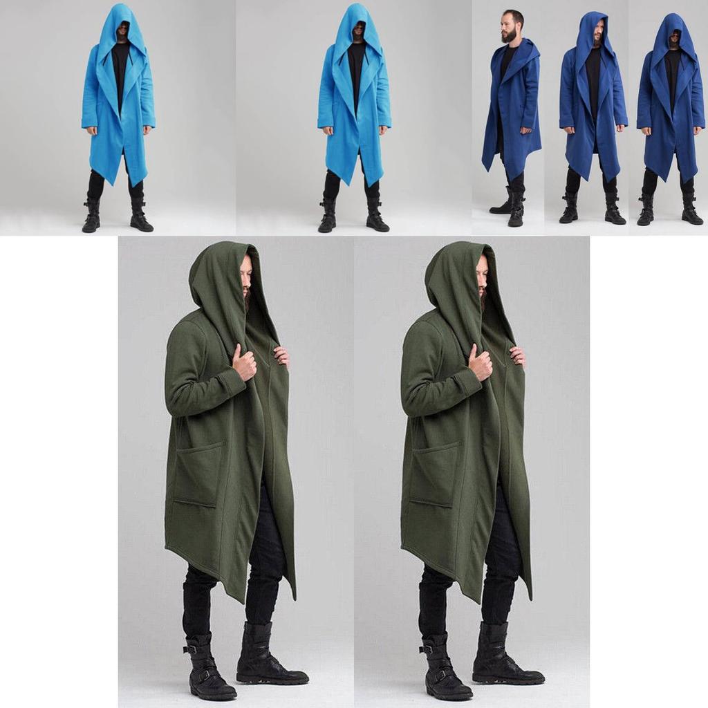 Men's Autumn Oversize Coat Long Sleeve Hooded Cloak Jacket Casual Solid Cardigan For Ultimate Comfort And Style