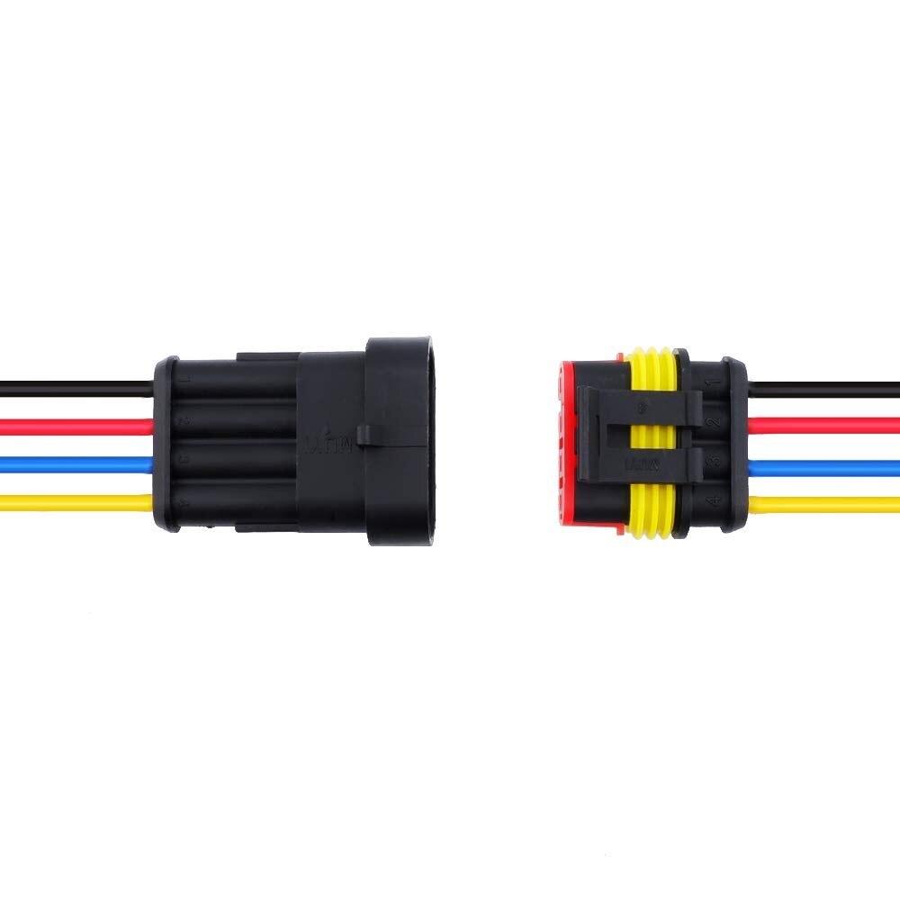 16 AWG Waterproof Wire Connectors Automotive Electrical Connectors Quick Disconnect Wire Connectors 2/3/4 Pin