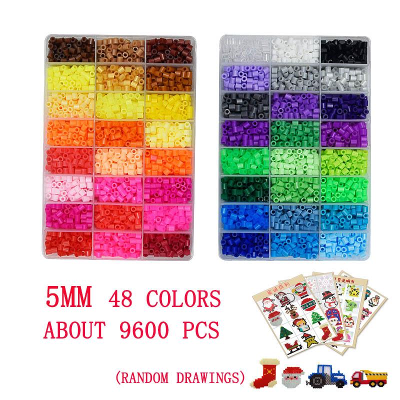 Toy Perler Kit 5Mm/2.6Mm Hama Beads 3D Puzzle Diy Toy Kids Creative Handmade Craft Toy Gift 72 Colors 39000Pcs