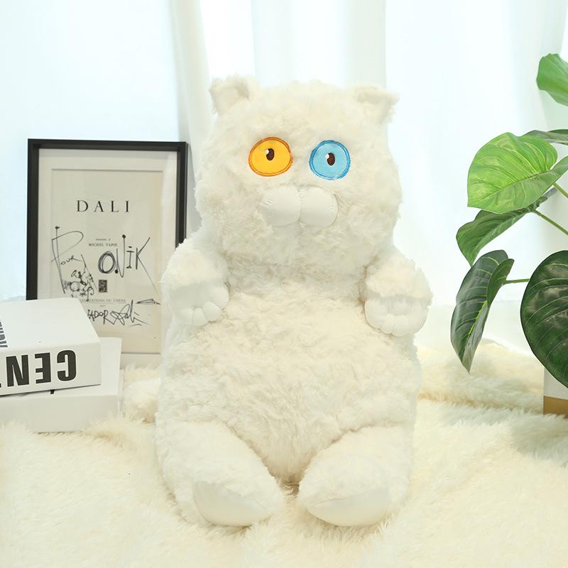 

Bobo Baby Series Милая плюшевая игрушка-кошка с пристальным взглядом Мягкая милая черная кошка Белая кошка Кукла-девочка Подушка 40cm