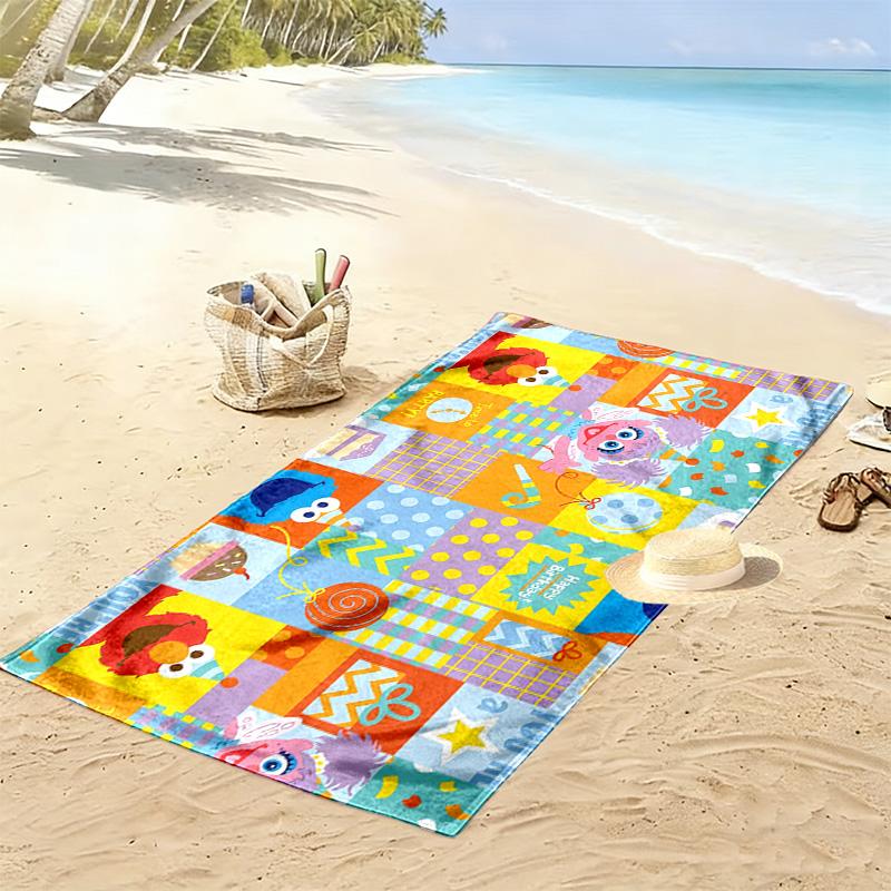 Sesame Street3 Print Beach Towel, Large Soft Quick Dry Towel for Beach Camping Swimming