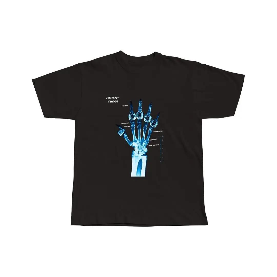 

Модная трендовая личностная уличная футболка для мужчин y2k Харадзюку Панк Принт Короткий рукав Готика ретро повседневная оверсайз футболка 3XL