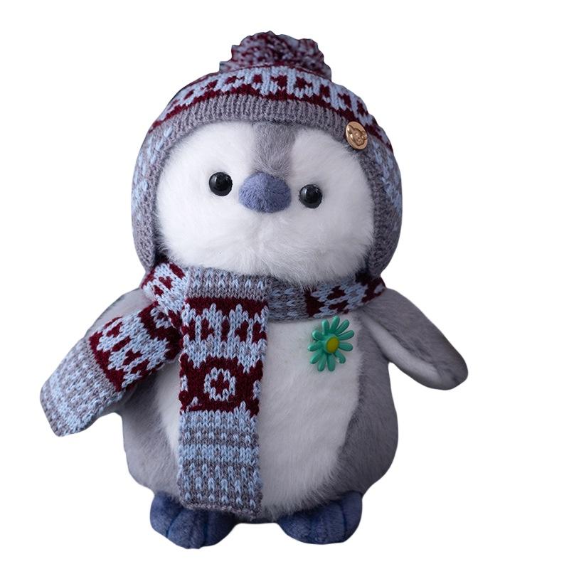 

Cute Penguin Plush Toy With Christmas Scarf And Hat Soft Stuffed Animal For Girls And Kids 20cm Grey Penguin 20cm/7.87in сірий колір